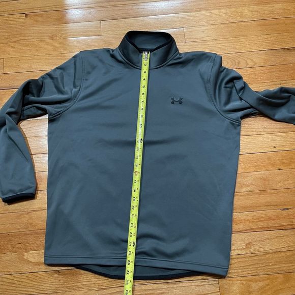 UNDER ARMOUR Coldgear Sweater Fleece 1/4 Zip Pullover Men's Size LARGE Gray EUC - Picture 6 of 10